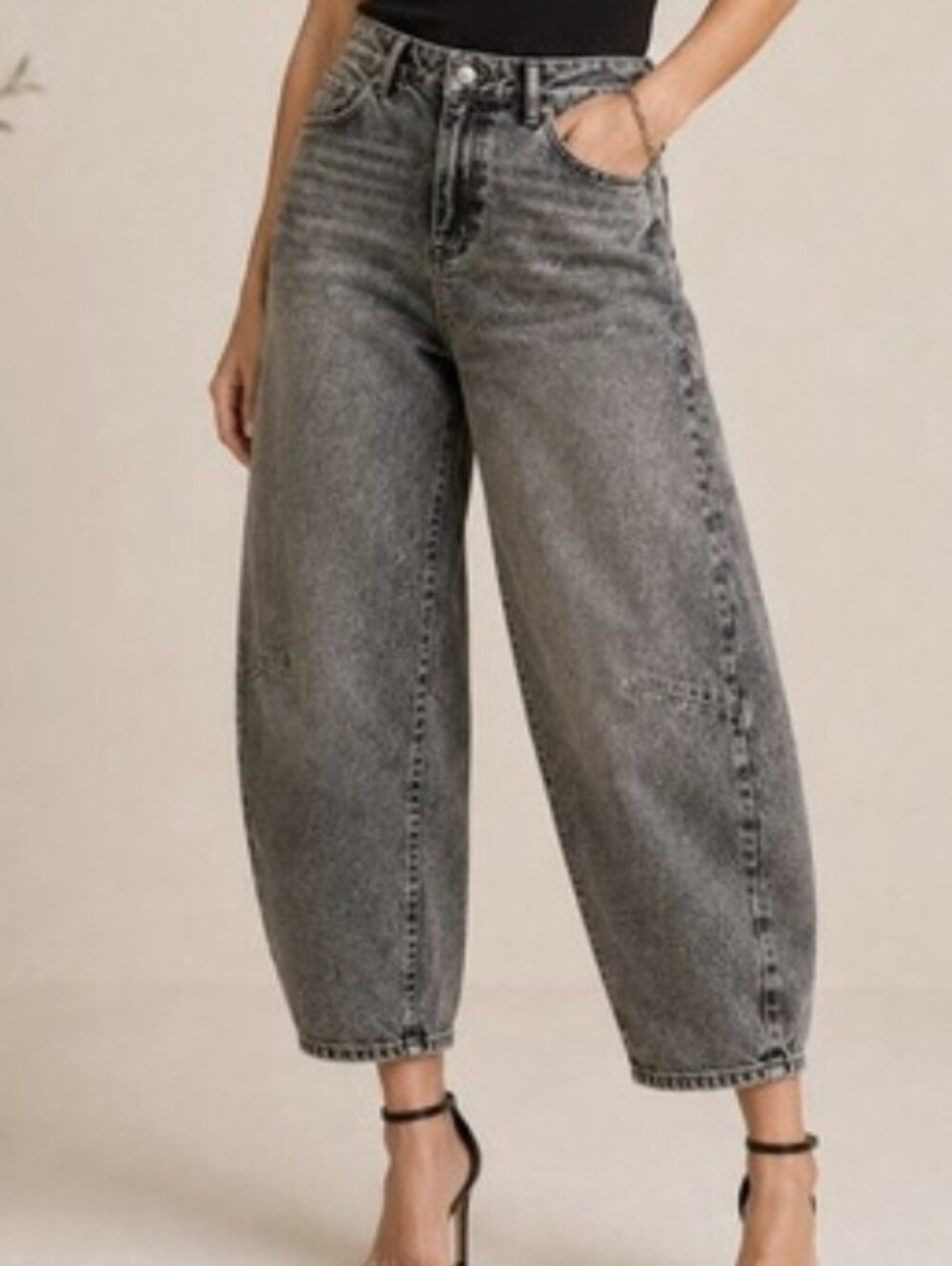 Rebecca Minkoff acid washed black barrell jeans- 2